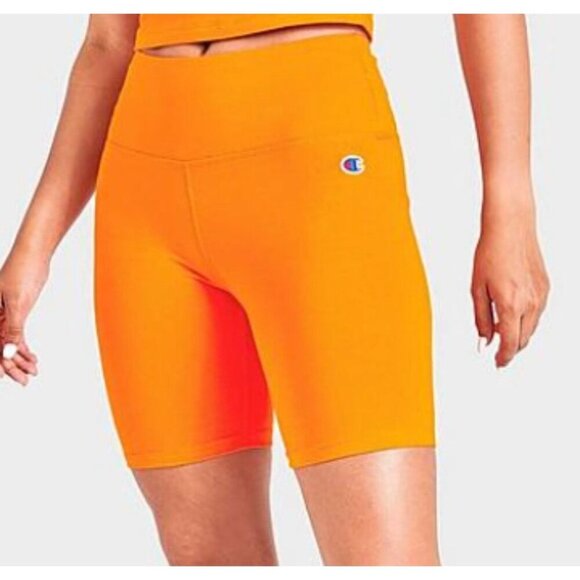 Champion Womens High-Waist Athletic Shorts Orange Size XS Cotton/Spandex - Picture 1 of 8